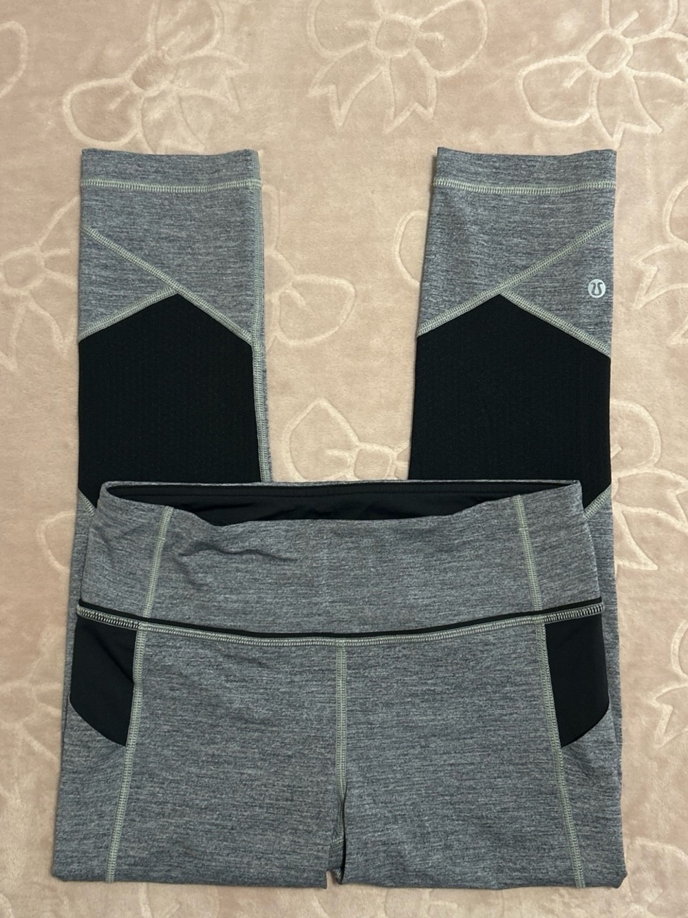 Gray/Black Lululemon Crop Leggings